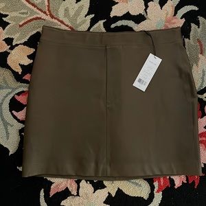 Helmet Lang Olive Leather Skirt sz 10